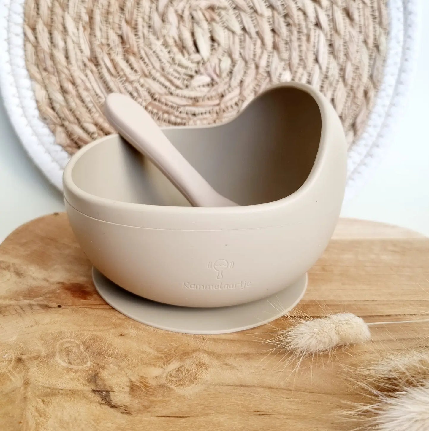 Bol en silicone avec ventouse et cuillère – Sable