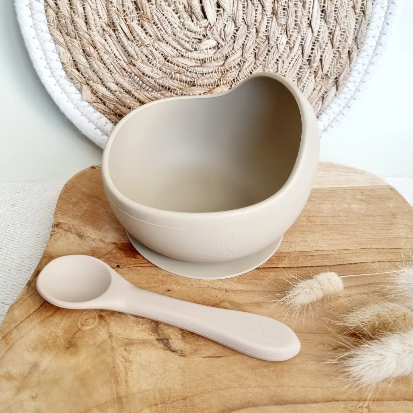 Bol en silicone avec ventouse et cuillère – Sable