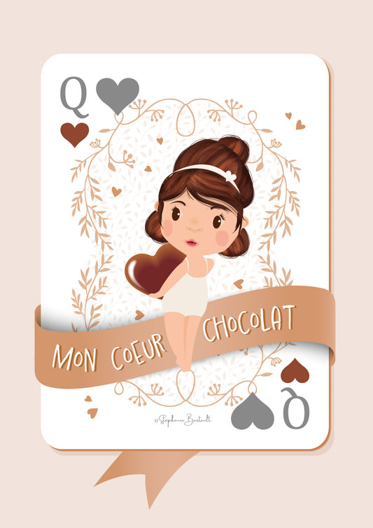 Affiche "La dame de coeur chocolat"